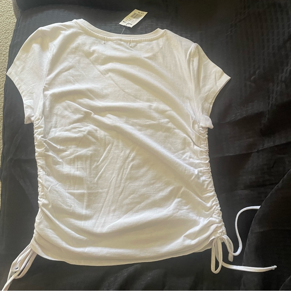 Soft & Sexy Cinch Tee NWT never worn white size L crunch up dudes stretchy - Picture 3 of 4